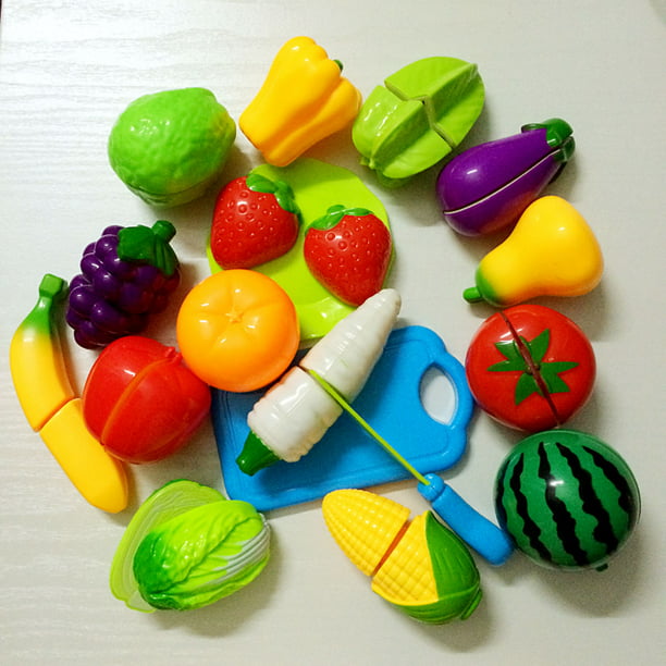 New Kids Children Simulation Kitchen Cut Fruit Vegetables Toys Set 35DI
